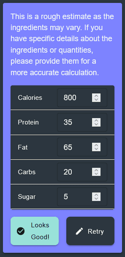 AI estimation result